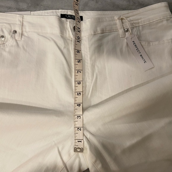 NWT LRL Ralph Lauren Size 18W White Mid Rise Straight Leg Stretch Denim Jeans - Picture 13 of 13